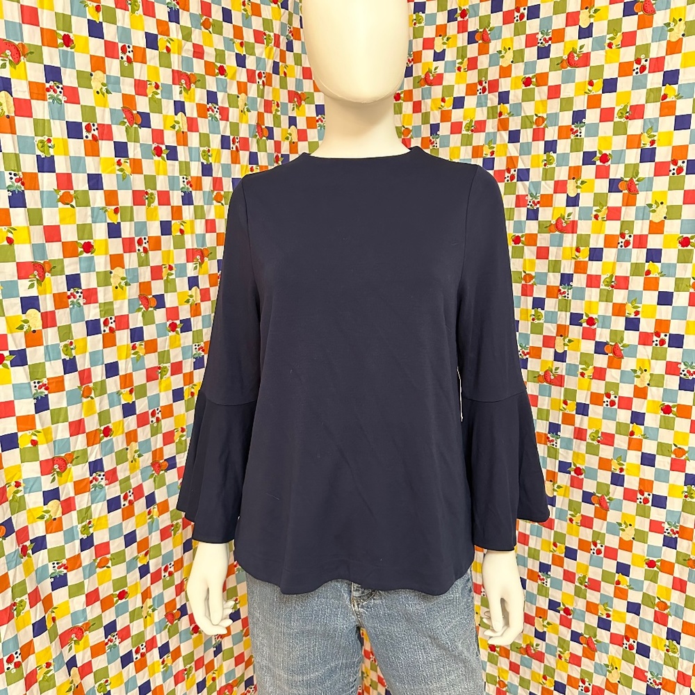 Crown & Ivy purple top with flared sleeves